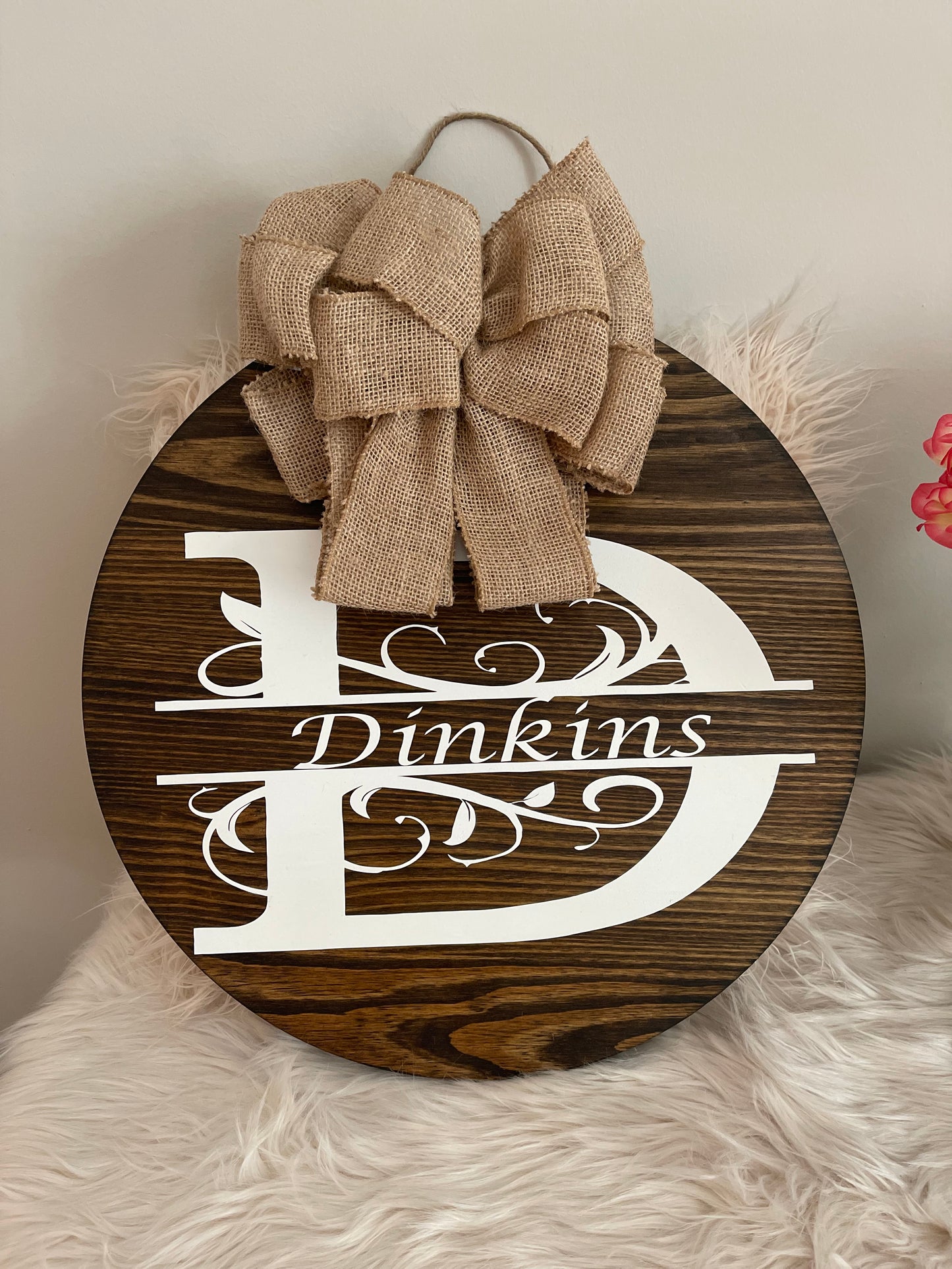 Round Wood Door Sign